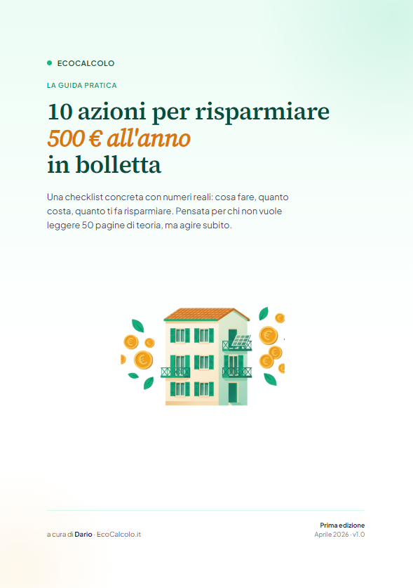 Copertina ebook: 10 azioni per risparmiare 500 € in bolletta